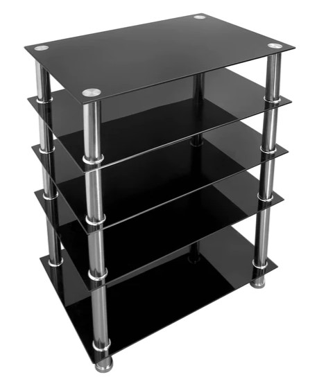 Five-Tiered Glass A/V Media Stand