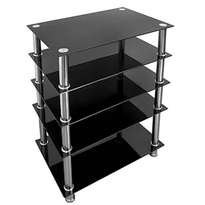 Five-Tiered Glass A/V Media Stand