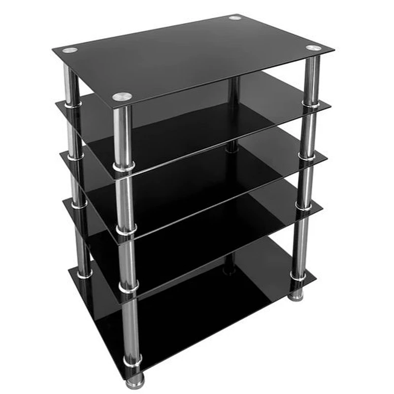 Five-Tiered Glass A/V Media Stand